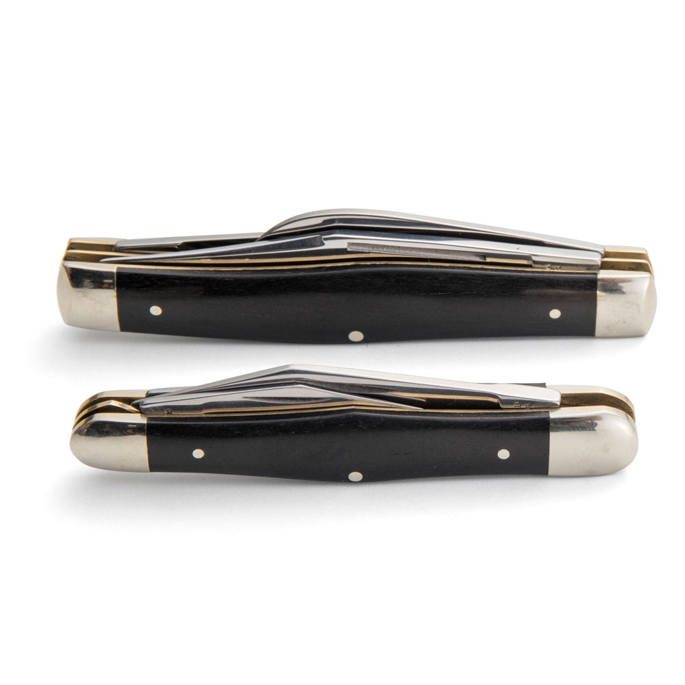 Robert Klaas 3 Blade Pocket Knife with Genuine Ebony Wood Handle  - Angus Barrett Saddlery