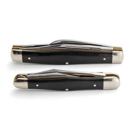 Robert Klaas 3 Blade Pocket Knife with Genuine Ebony Wood Handle  - Angus Barrett Saddlery