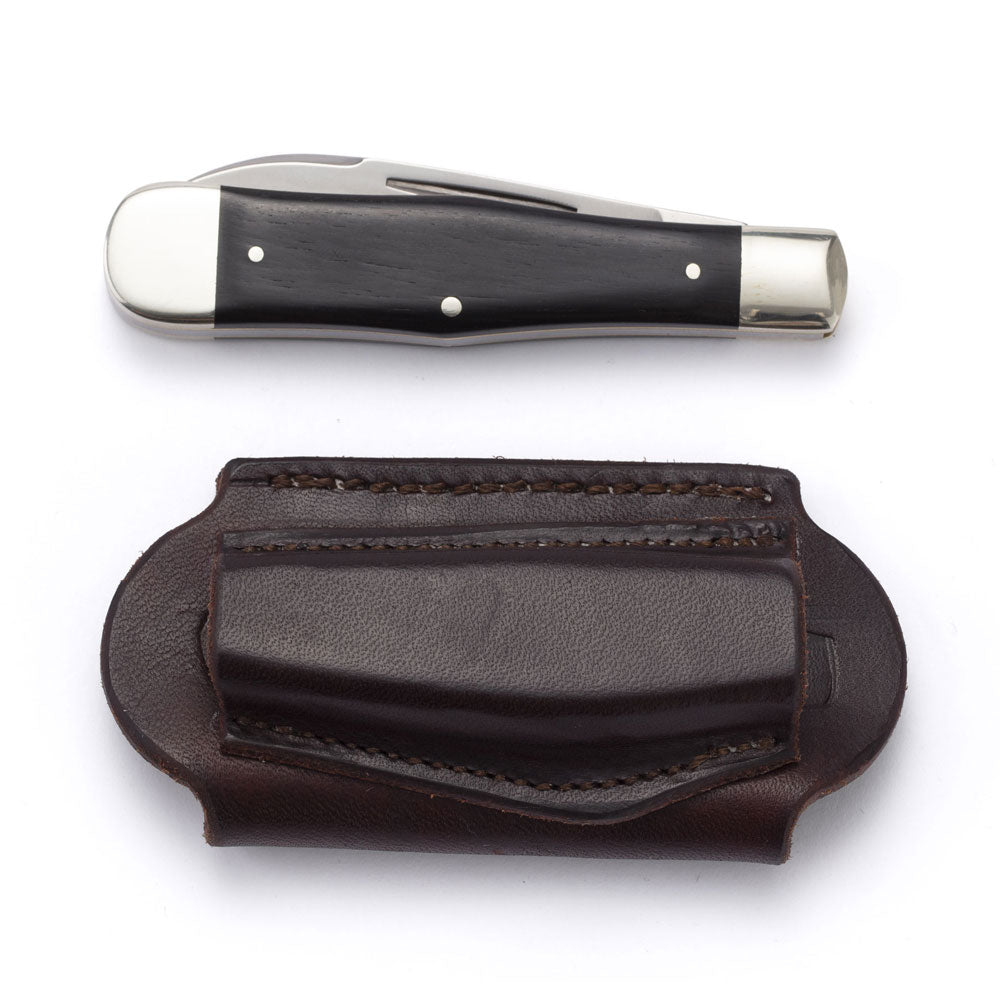 Robert Klaas Coke Bottle Pocket Knife with Open End Pouch - Dark Natural