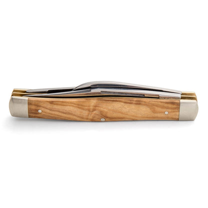 Robert Klaas 3 Blade Pocket Knife with Genuine Olivewood Handle - Angus Barrett Saddlery