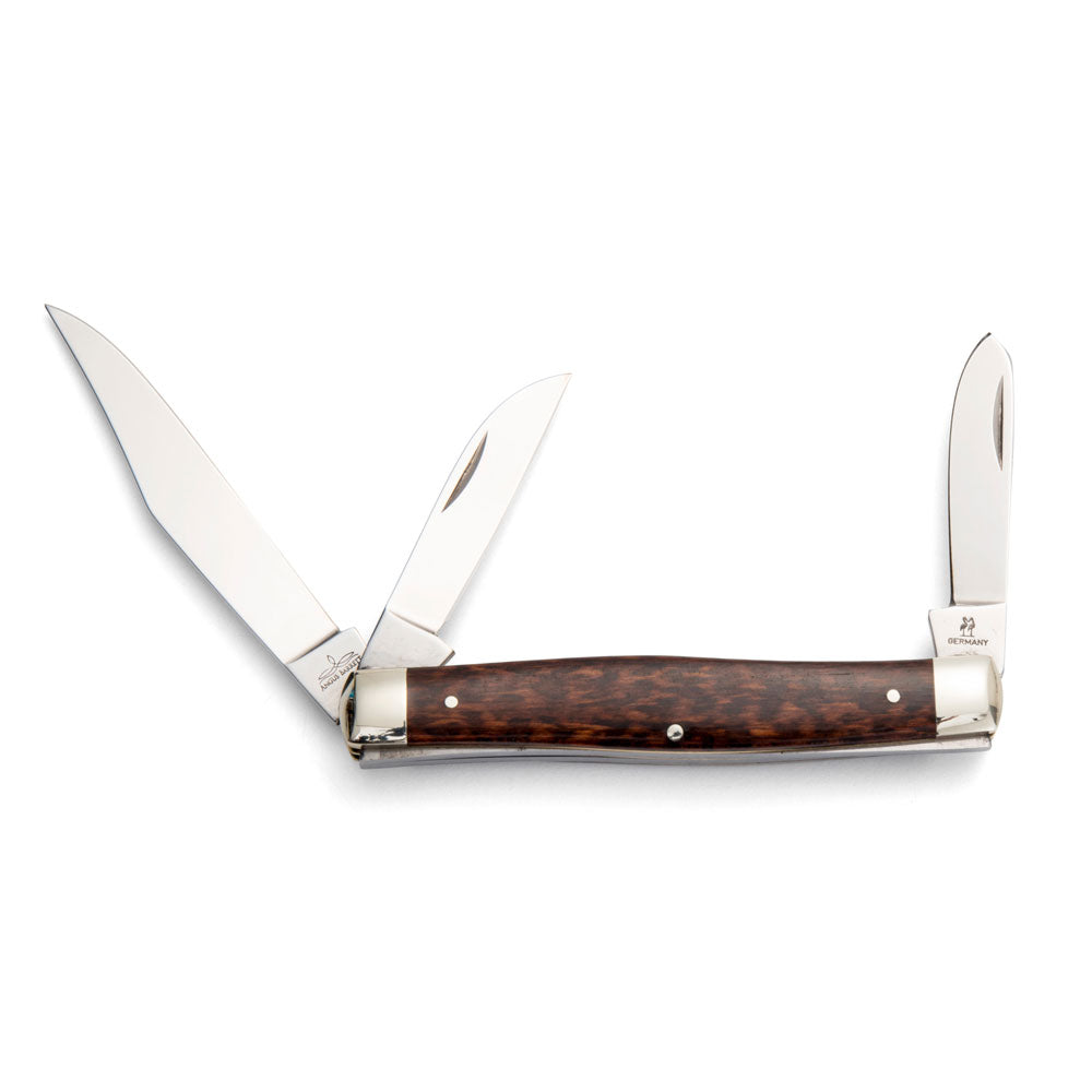 Robert Klaas 3 Blade Pocket Knife with Genuine Snakewood Handle - Made for Angus Barrett