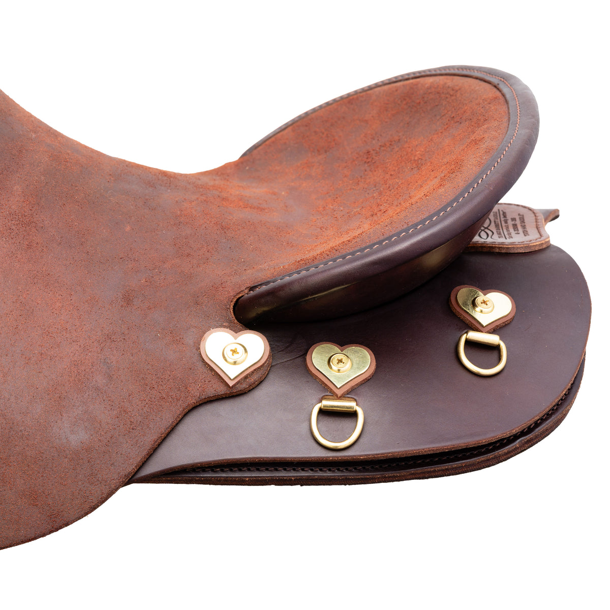 Heart Shaped Brass Saddle Conchos