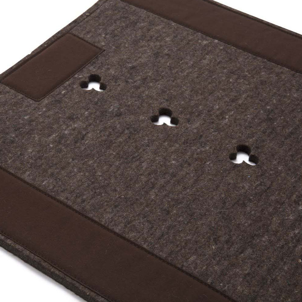 Super Thick Pure Wool Saddle Pad with Brown Felt and Dark Brown Canvas Trim