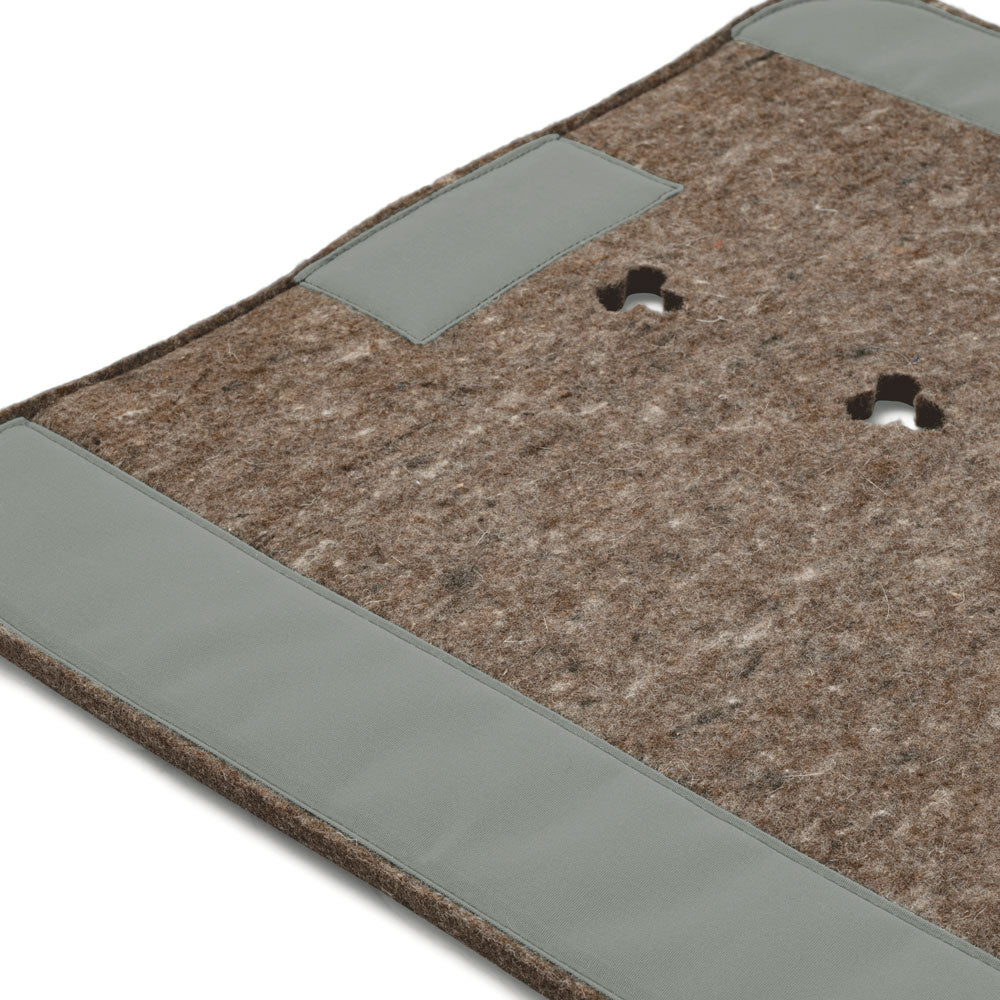Super Thick Pure Wool Saddle Pad with Brown Felt and Grey Canvas Trim