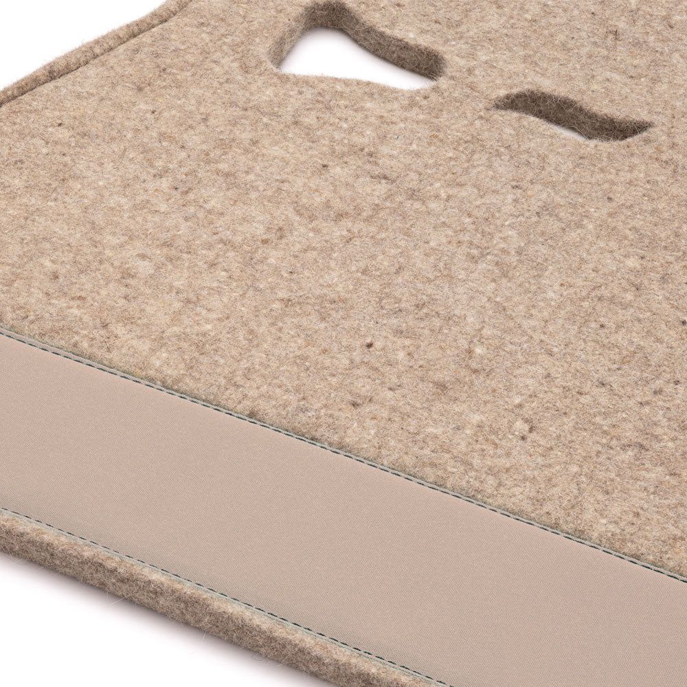 Classic Long Saddle Pad - Cowboy Tan Felt with Beige Canvas Trim