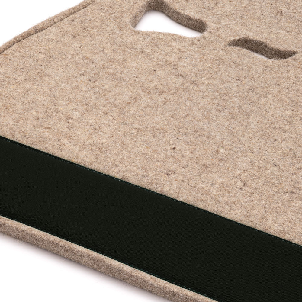 Classic Long Saddle Pad - Tan Felt with Black Canvas Trim