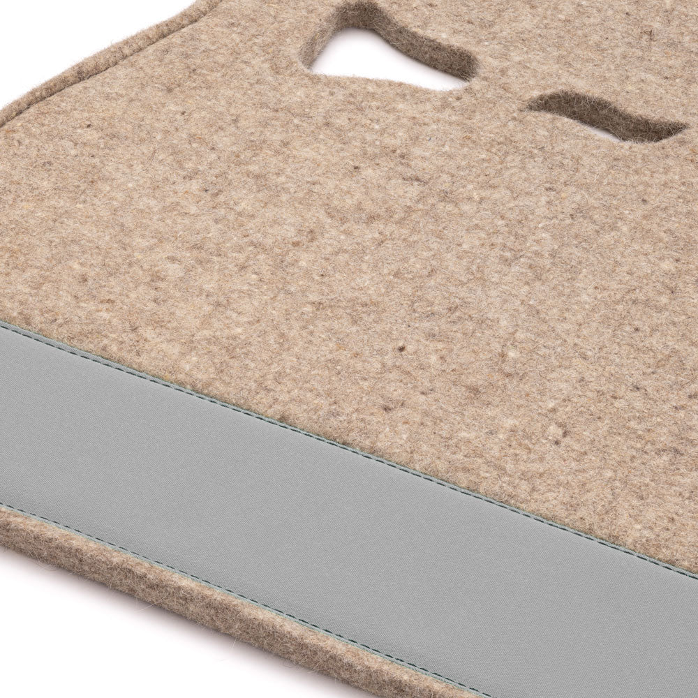 Classic Long Saddle Pad with Tan Felt and Grey Canvas Trim