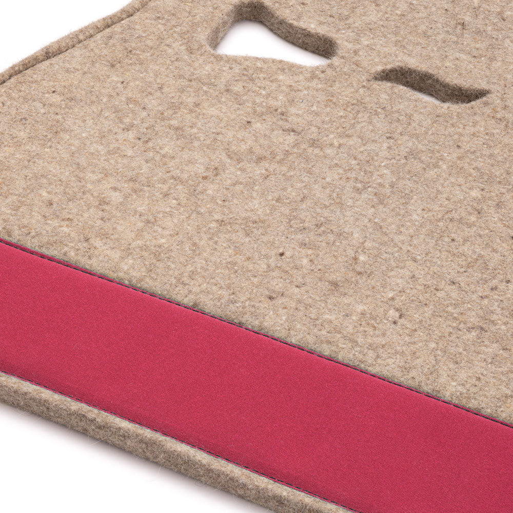 Classic Long Saddle Pad with Tan Felt and Pink Canvas Trim