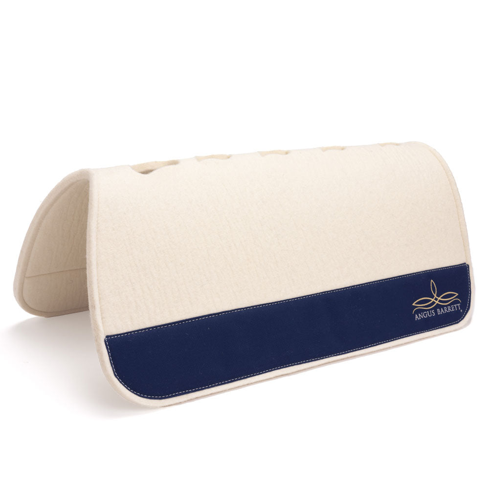 Classic Standard Saddle Pad with White Felt and Navy Canvas Trim