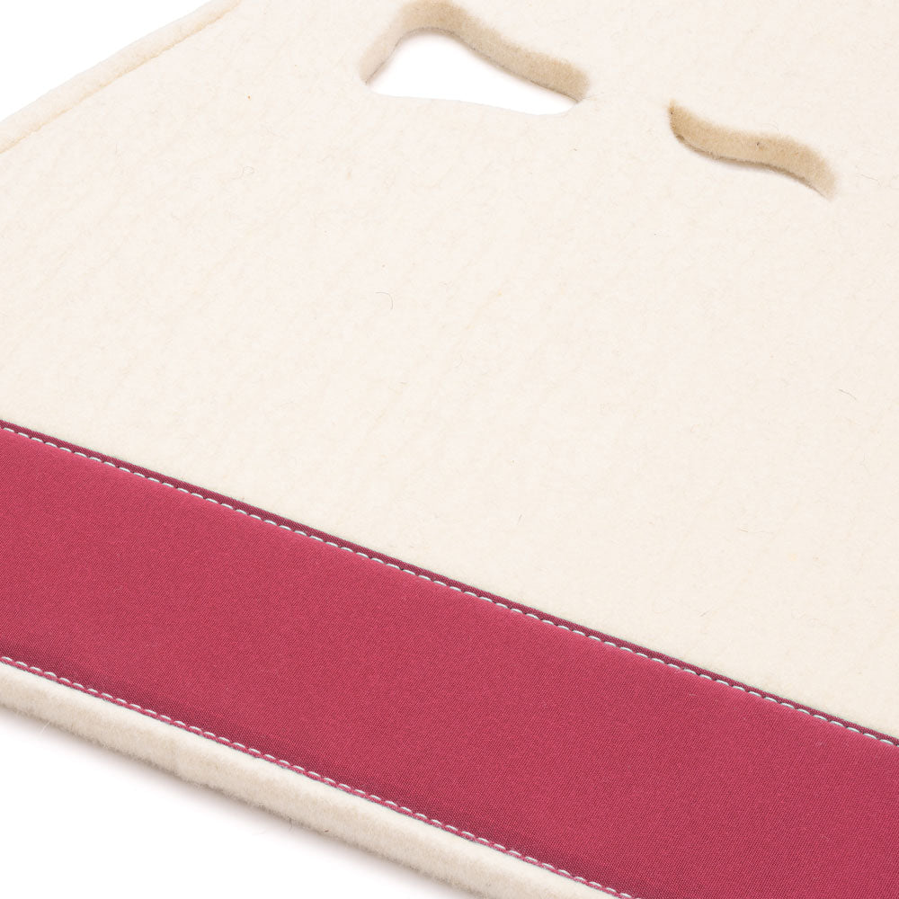 Classic Long Saddle Pad with White Felt and Pink Canvas Trim