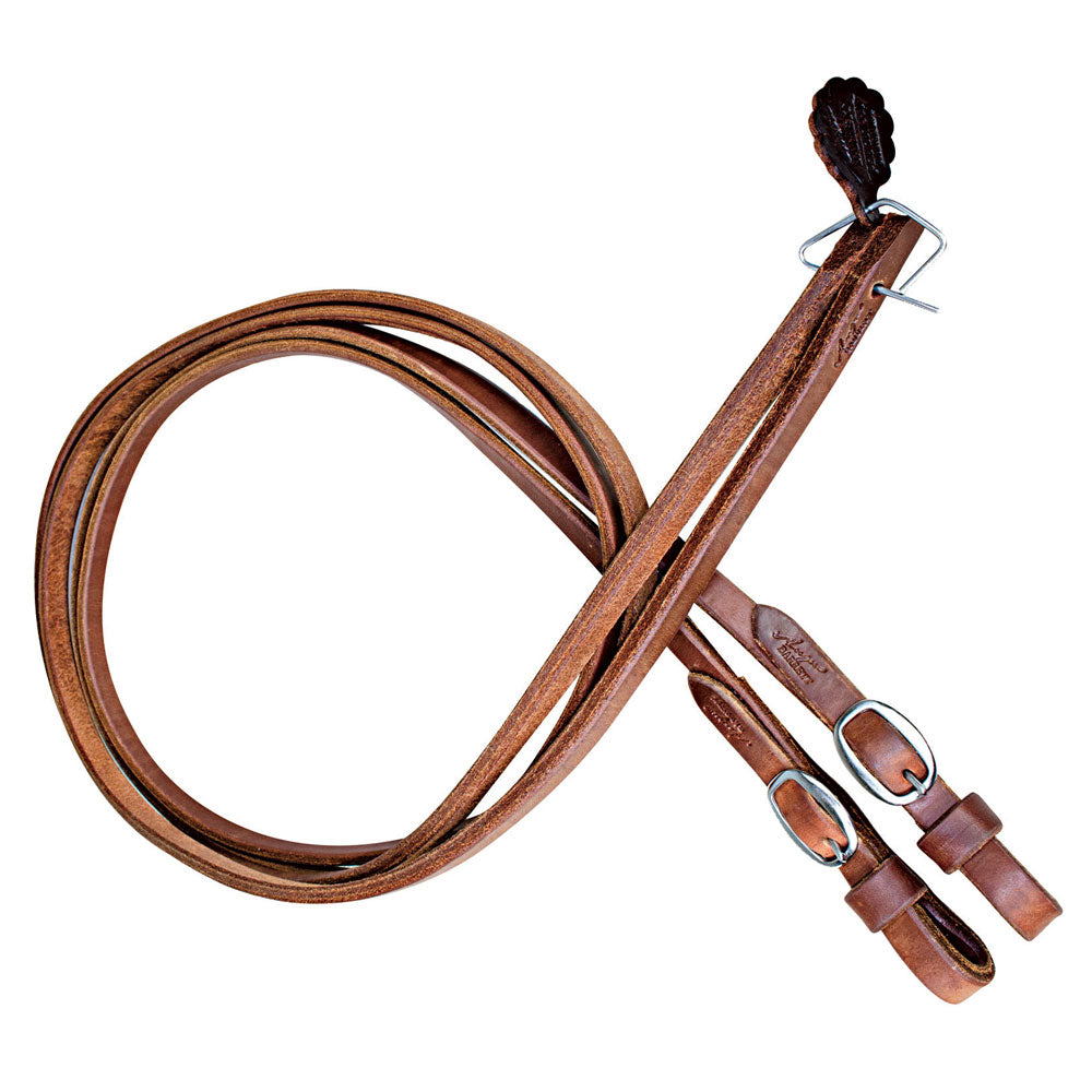 Leather Station Reins with Stainless Steel Hardware | Angus Barrett Saddlery