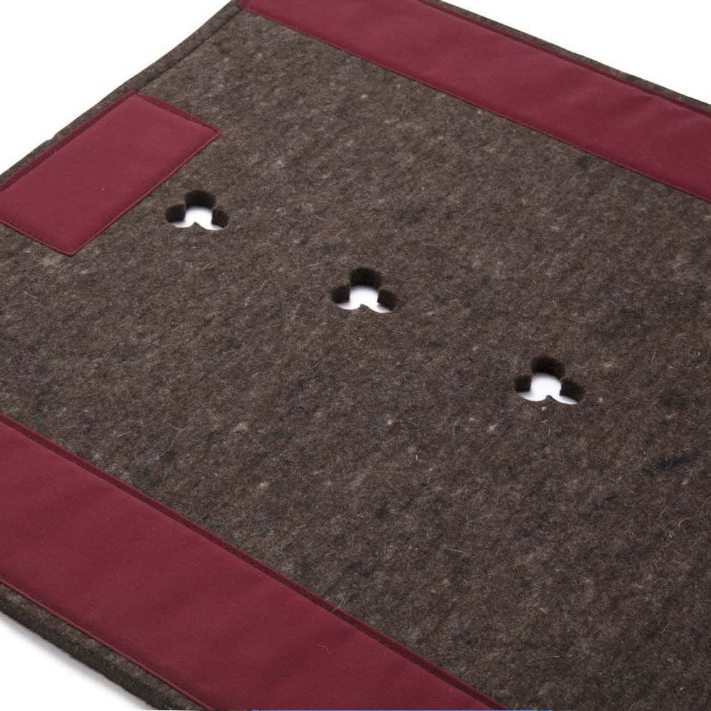 Super Thick Saddle Pad with Brown Felt and Maroon Canvas Trim