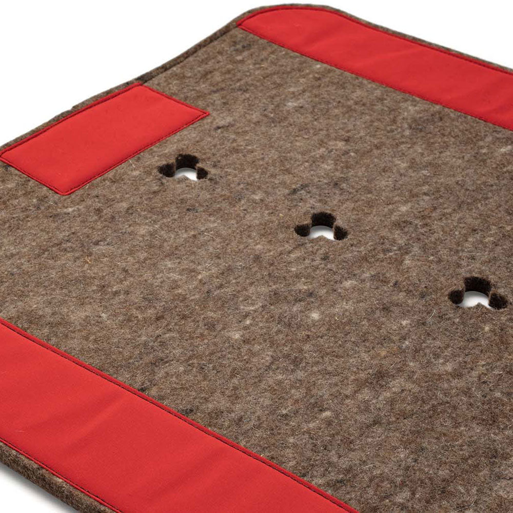 Super Thick Saddle Pad with Brown Felt and Red Canvas Trim