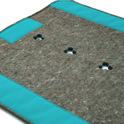 Super Thick Saddle Pad with Brown Felt and Turquoise Canvas Trim
