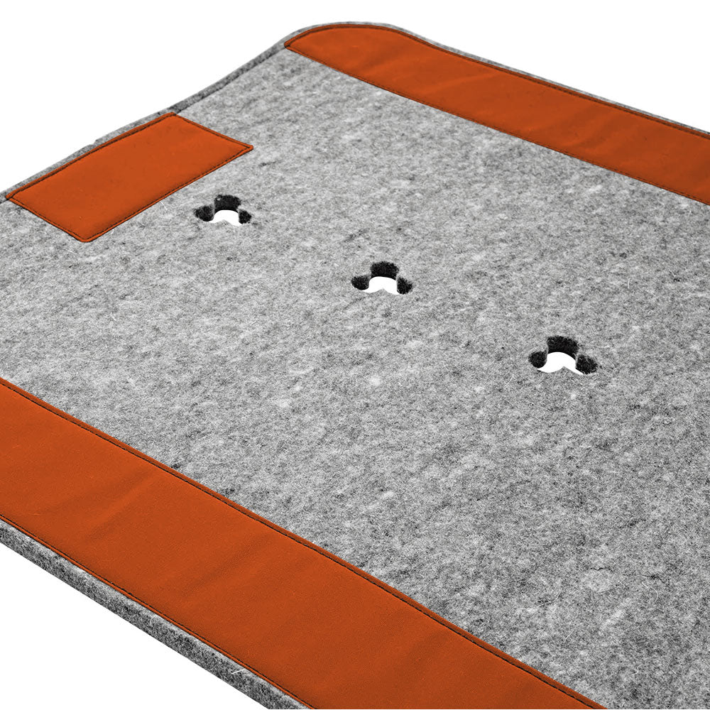 Super Thick Saddle Pad with Grey Felt and Burnt Orange Canvas Trim