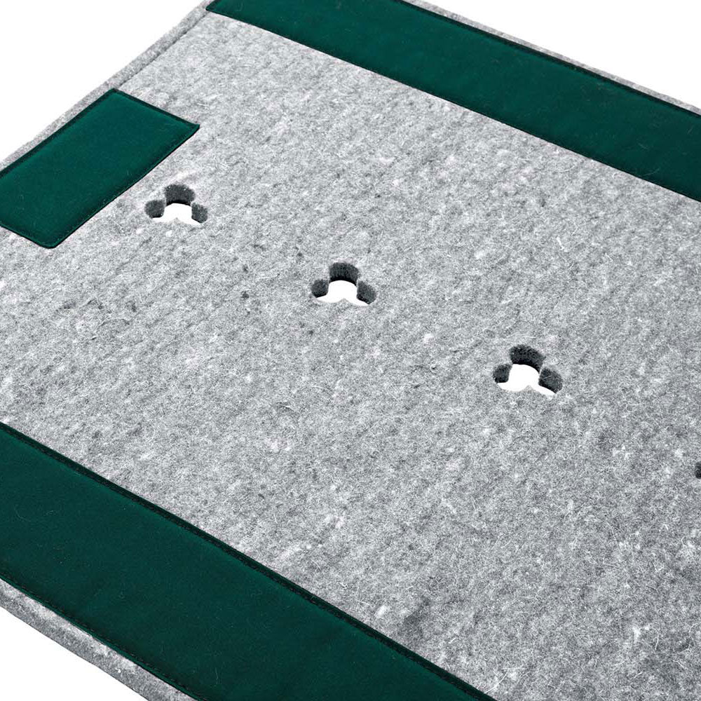 Super Thick Saddle Pad with Grey Felt and Dark Green Canvas Trim