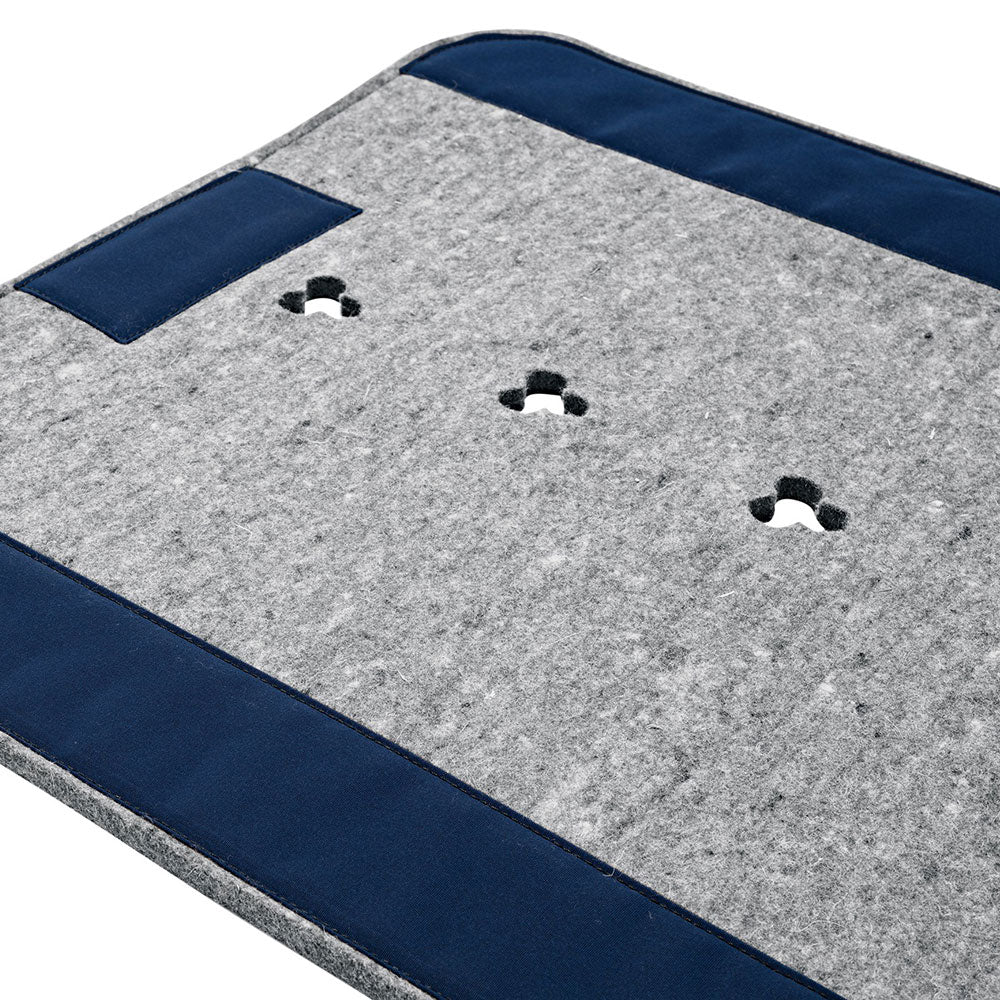 Super Thick Saddle Pad with Grey Felt and  Navy Canvas Trim