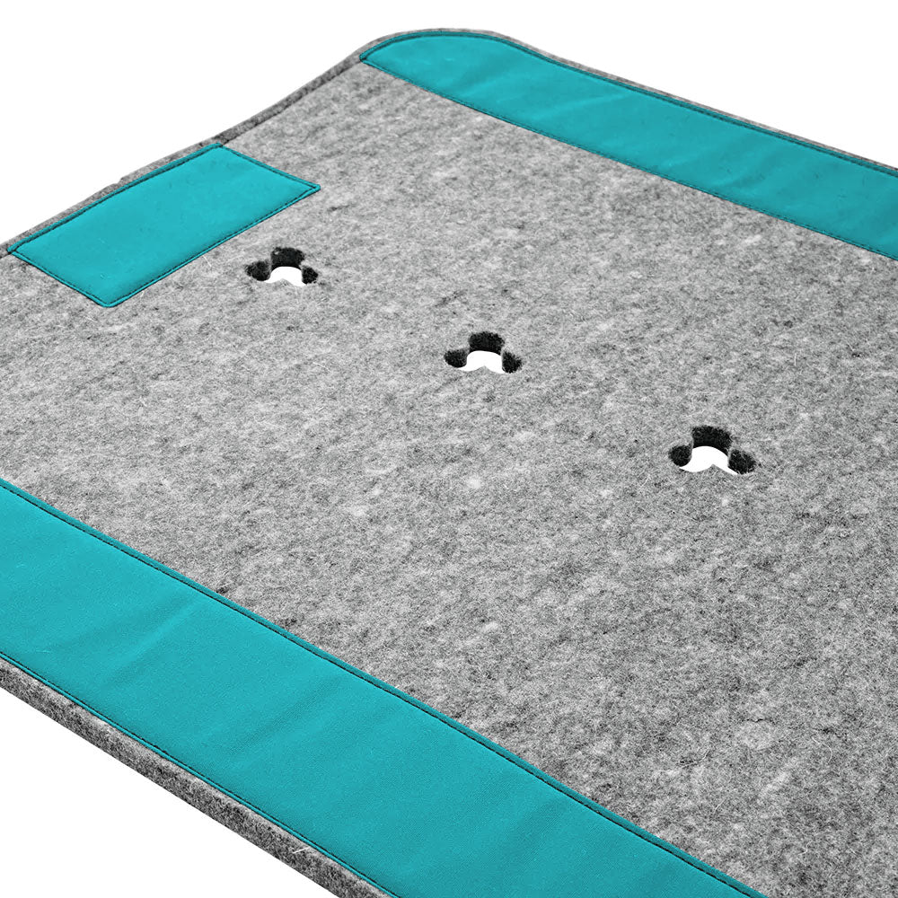 Super Thick Saddle Pad with Grey Felt and Turquoise Canvas Trim