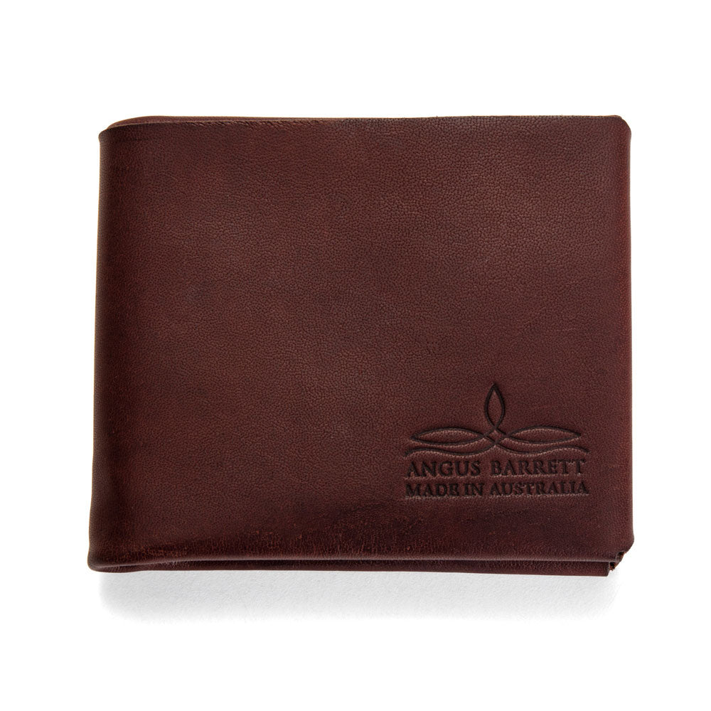 The 'Mick" Bi-Fold Men's Leather Wallet (Brown) | Angus Barrett Saddlery