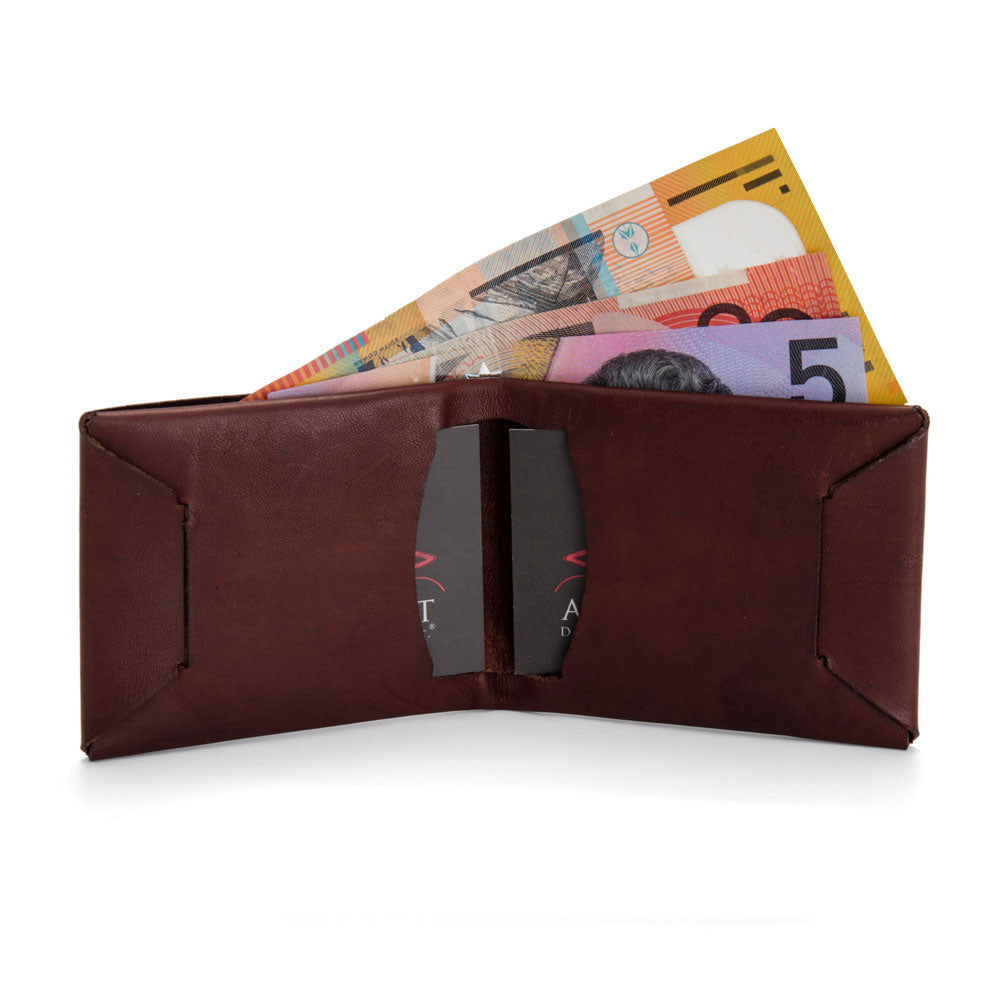 The 'Mick" Bi-Fold Men's Leather Wallet (Brown) | Angus Barrett Saddlery