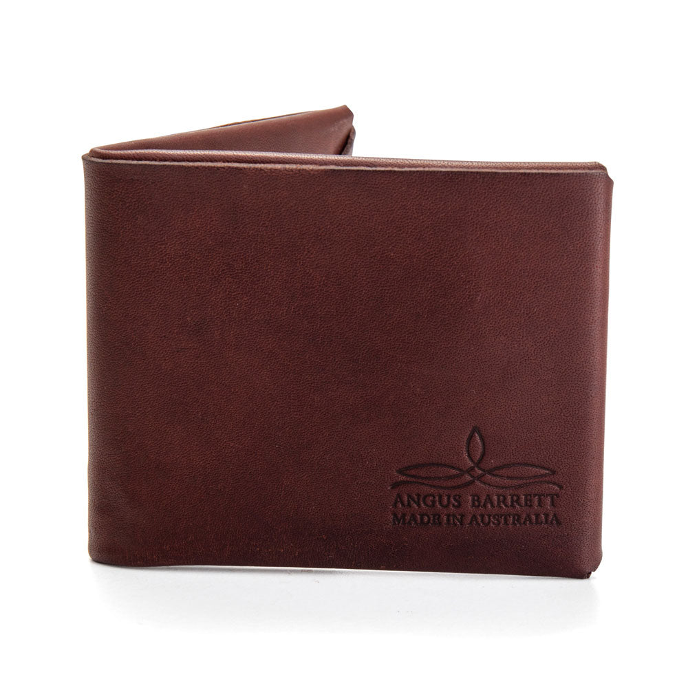 The 'Mick" Bi-Fold Men's Leather Wallet {Brown) | Angus Barrett Saddlery