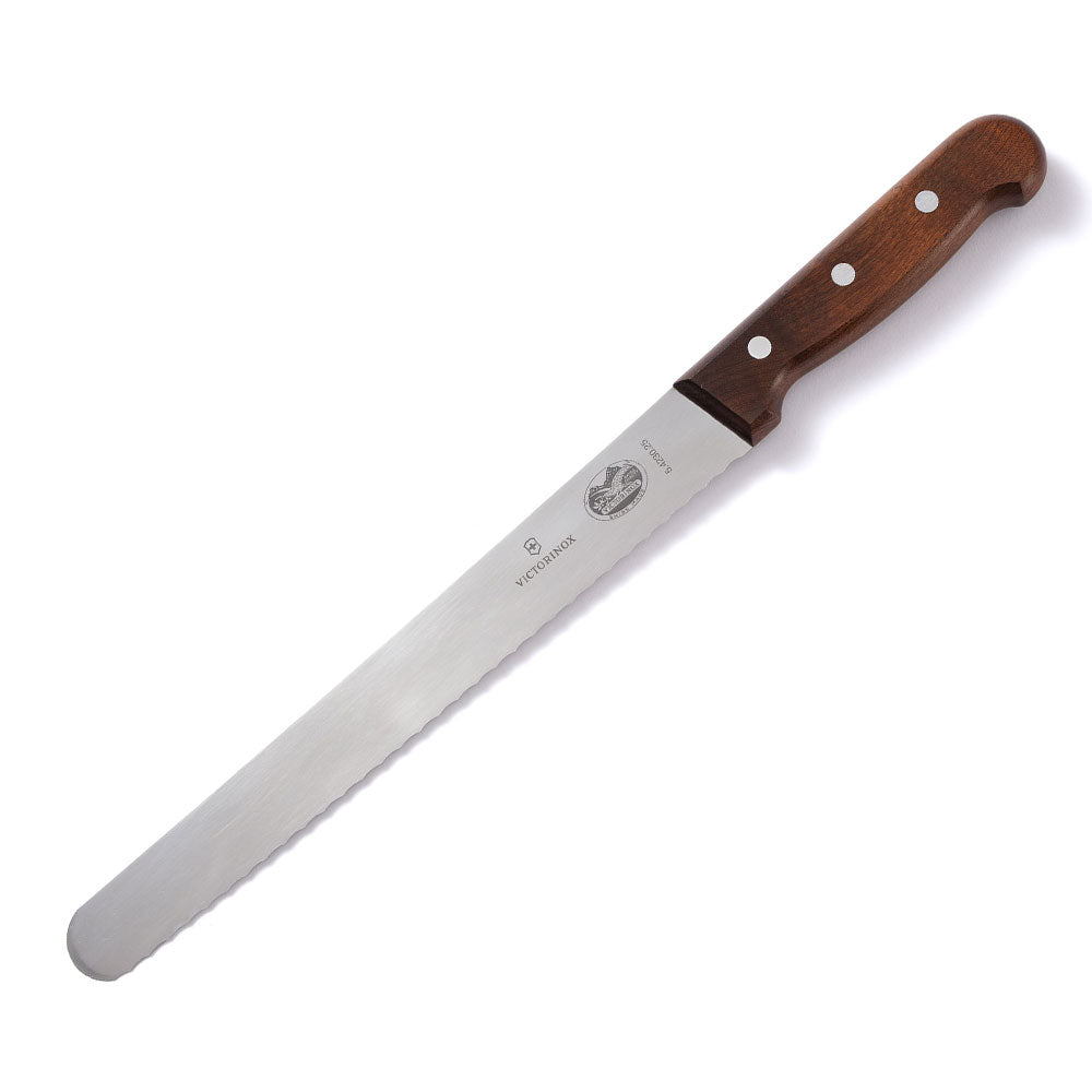 Victoronix Slicing Knife with Wavy Edge and Wooden Handle