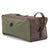 Weekend Warrior Travel Bag - Green Canvas and Chocolate Trim