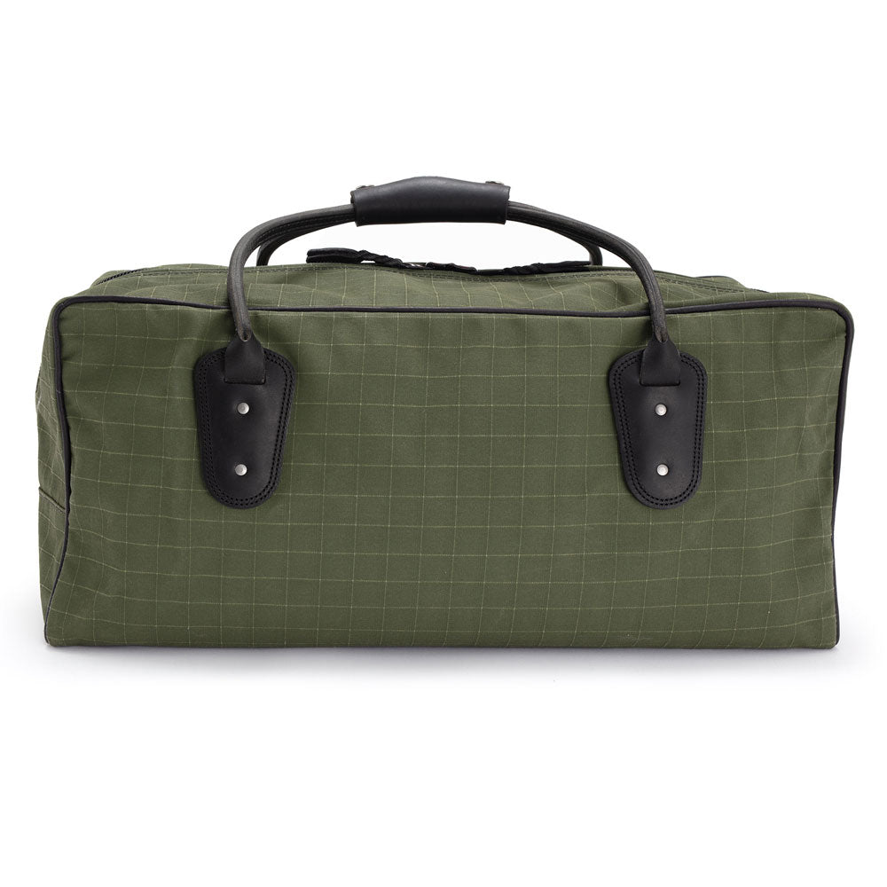 Weekender Travel Bag - All Green Canvas and Black Leather Straps