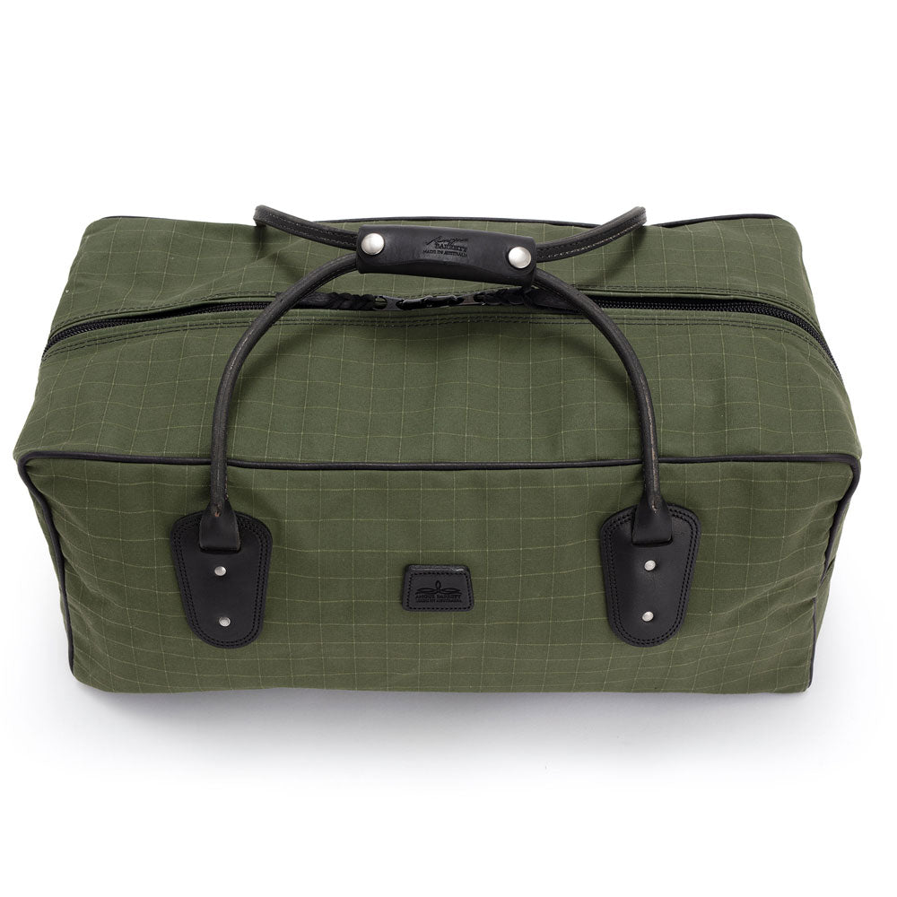 Weekend Travel Bag - All Green Canvas Trim with Black Leather Trim