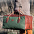 Weekender Travel Bag - Green Canvas with Tan Leather Trim