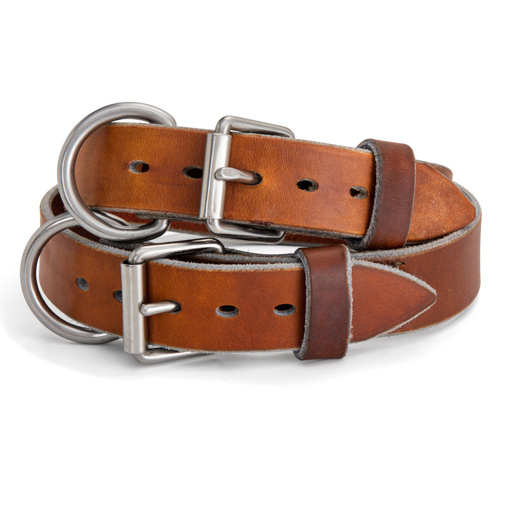 Angus Barrett Saddlery Working Dog Collar with Stainless steel hardware- 32mm wide