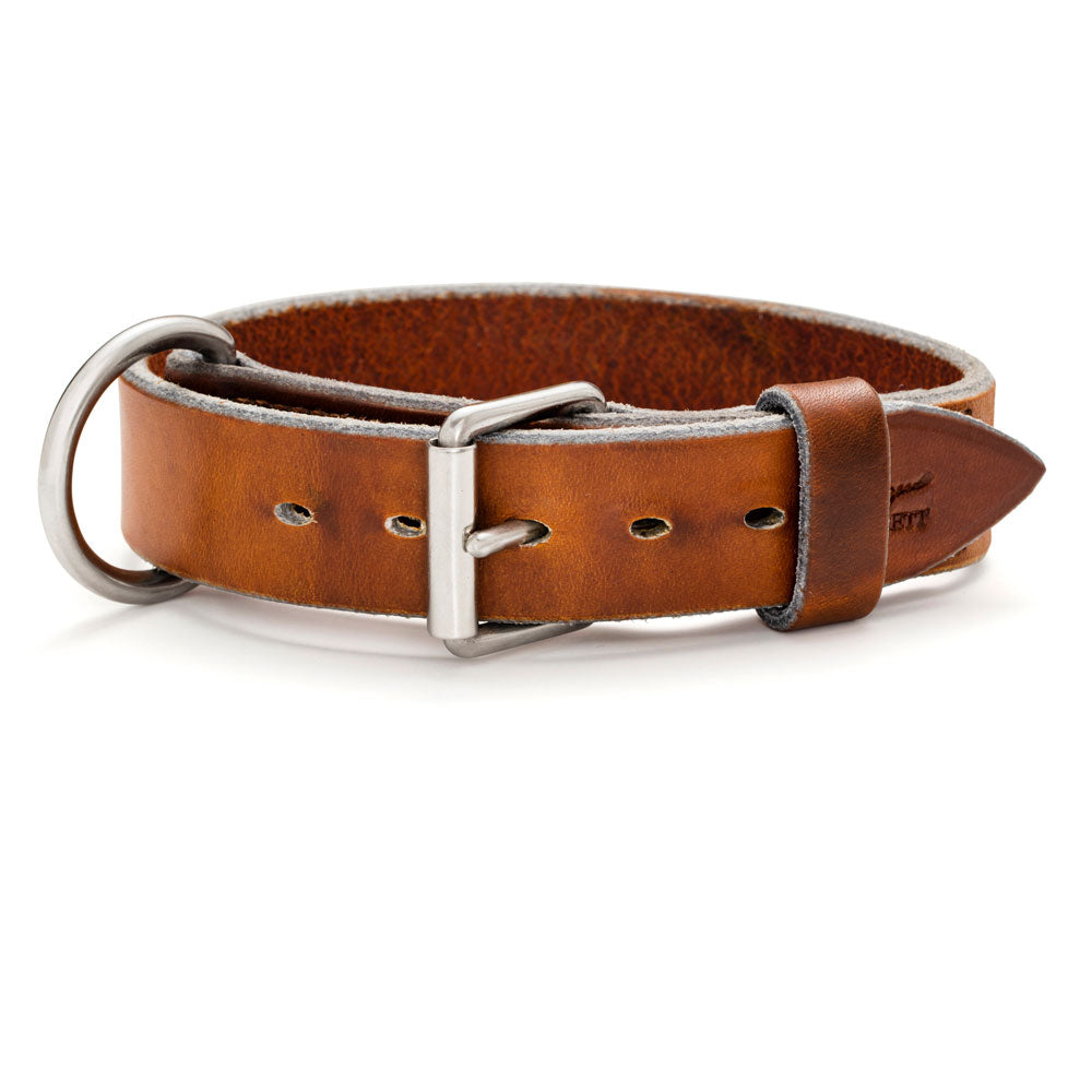 Angus Barrett Saddlery Working Dog Collar with Stainless steel hardware- 32mm wide