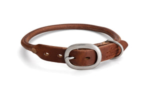 Rolled Leather Dress Dog Collar - Angus Barrett Saddlery