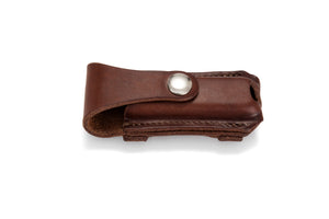 Button Close Leather Pocket Knife Pouch (Natural) - Angus Barrett Saddlery