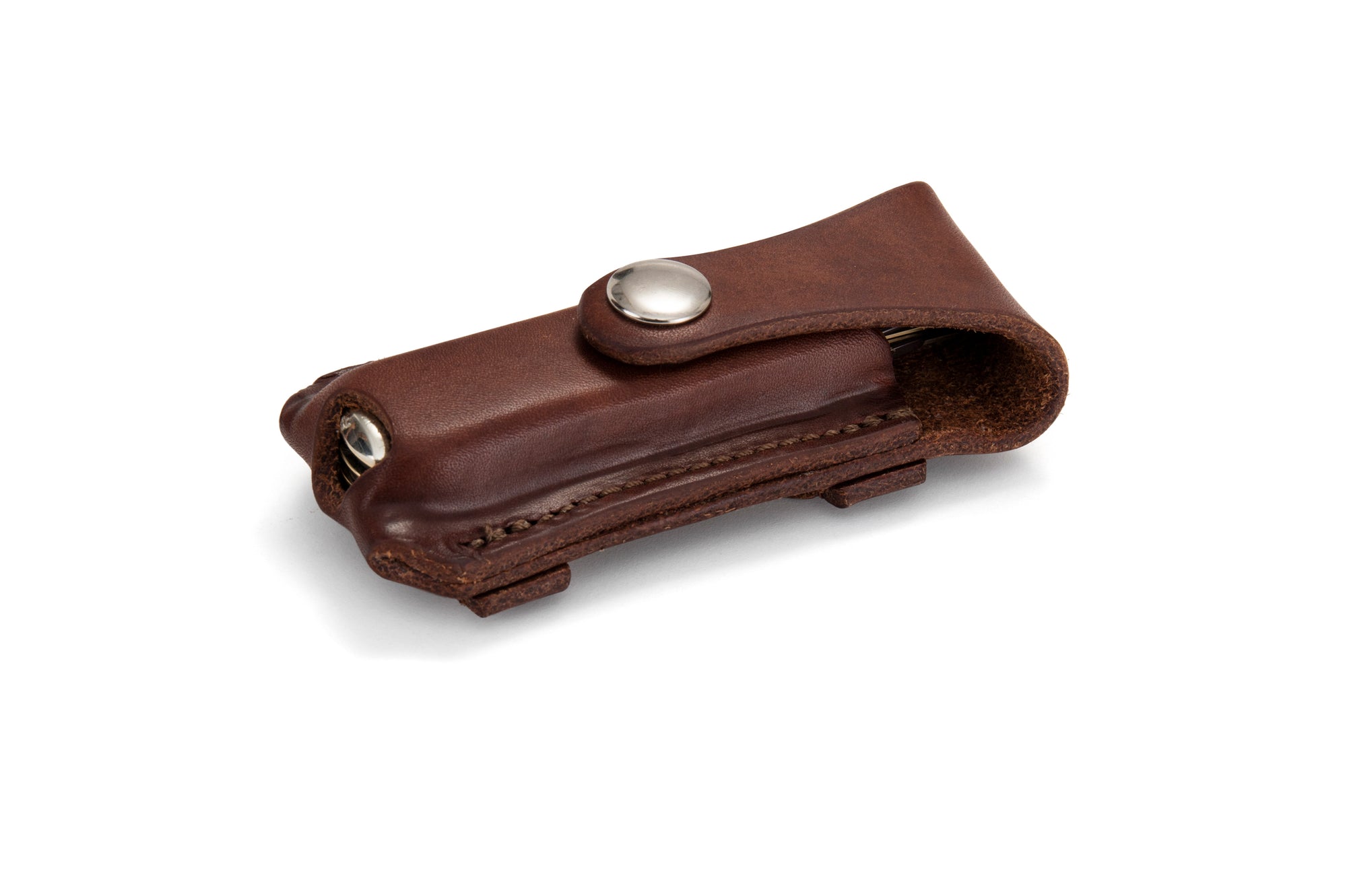 Button Close Leather Pocket Knife Pouch (Natural) - Angus Barrett Saddlery