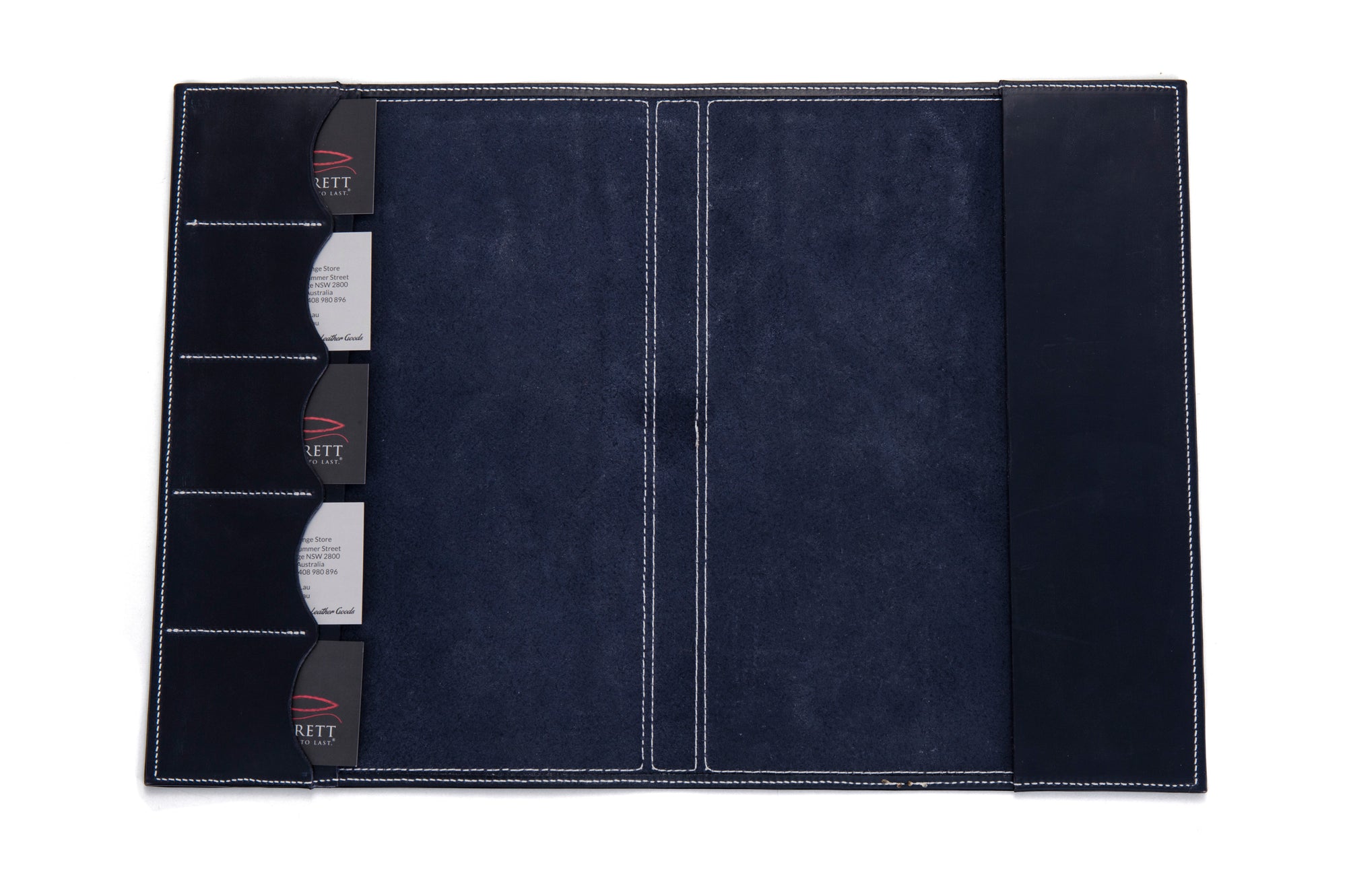 Angus Barrett A4 Leather Diary & Notebook Cover - Navy