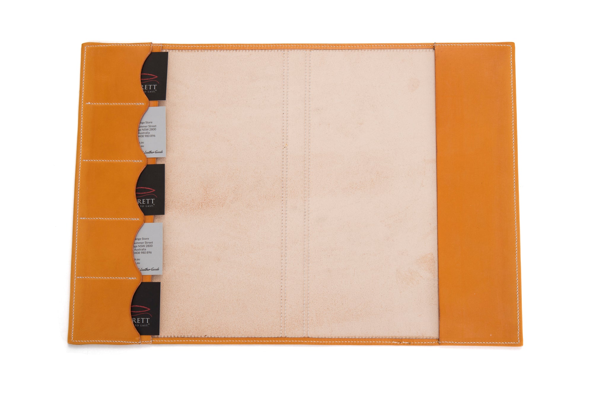 Angus Barrett A4 Leather Diary & Notebook Cover - Gold