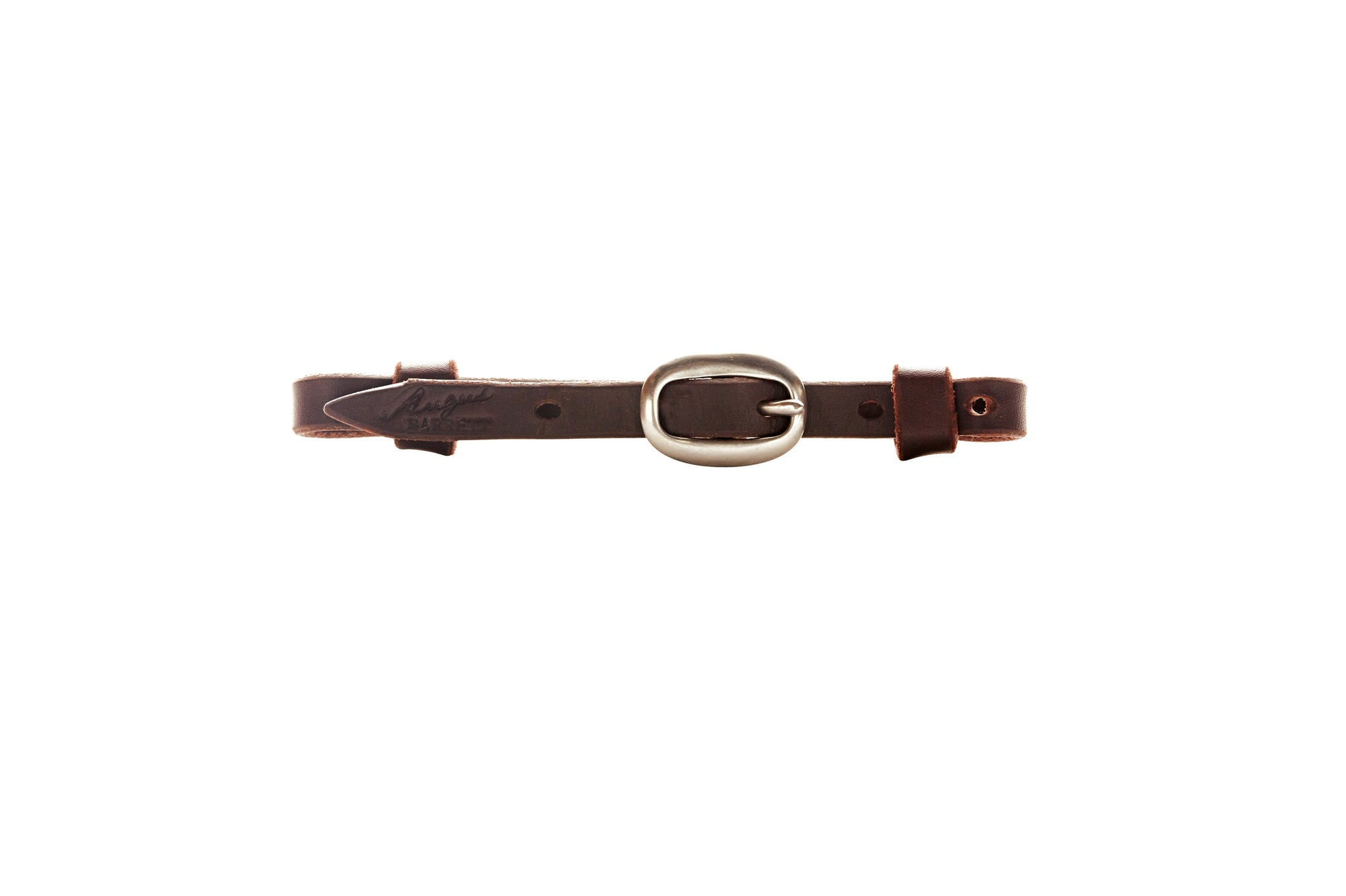 Angus Barrett Dark Natural Single Buckle Curb Strap with Stainless Steel Buckle