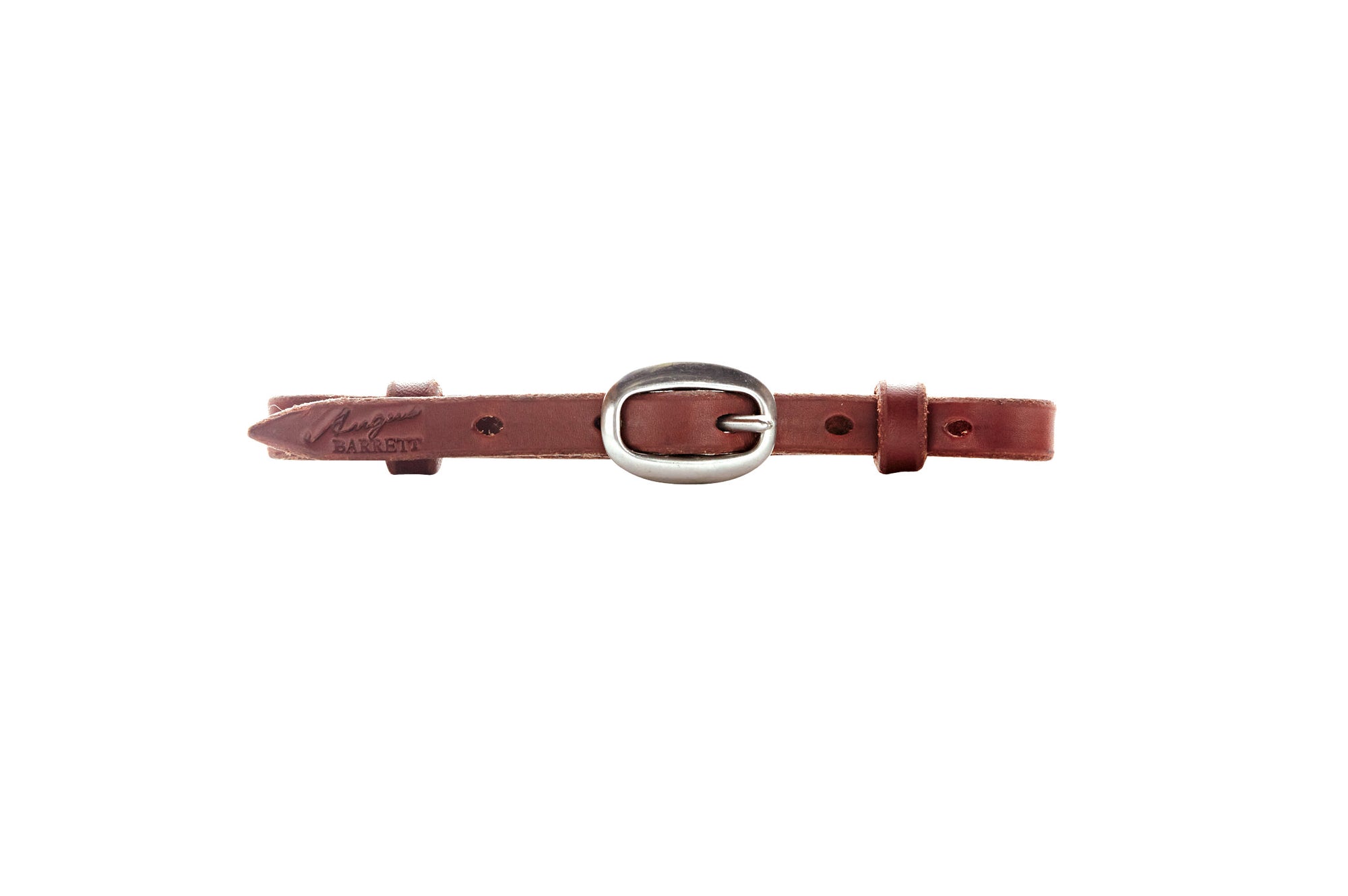 Angus Barrett Natural Single Buckle Curb Strap in Stainless Steel