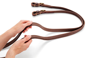 French Leather Reins with Brass Hardware | Angus Barrett Saddlery