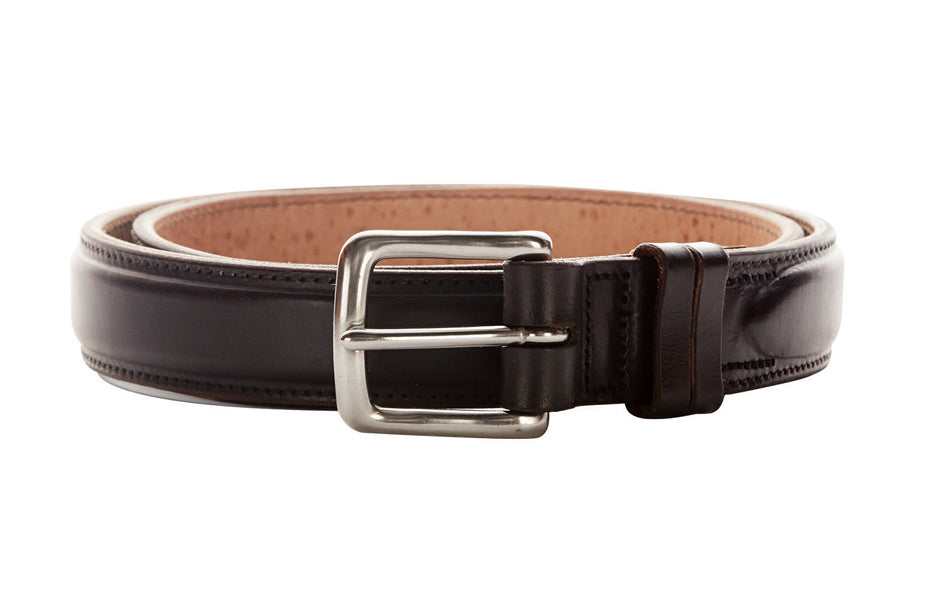 Angus Barrett Saddlery London Leather Belt wiht Stainless Steel Buckle (Dark Chocolate)
