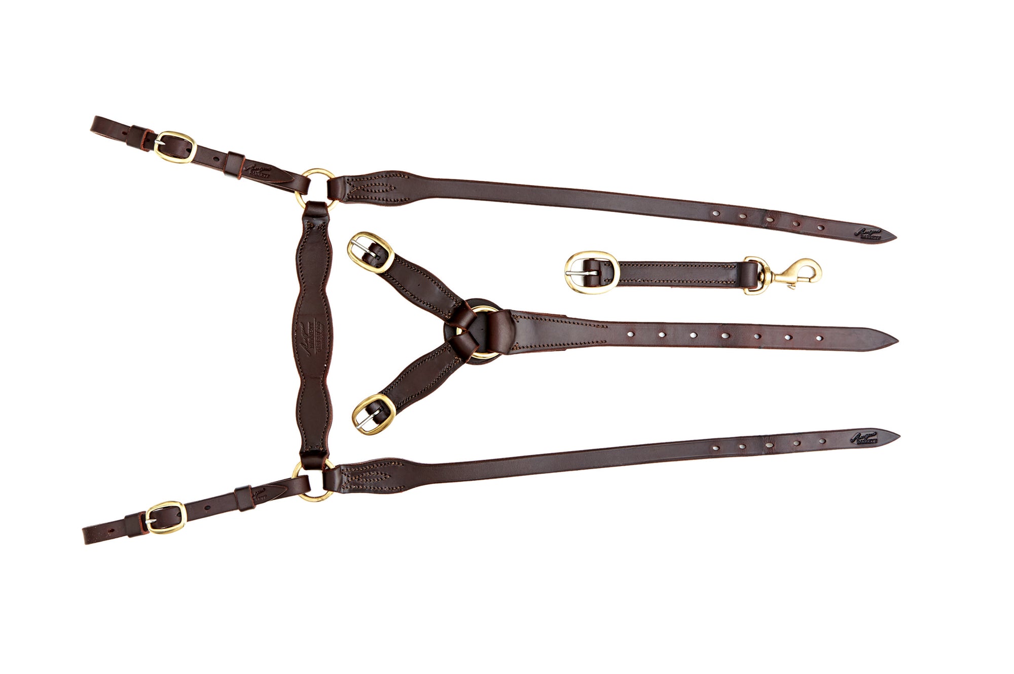 Station Breastplate - Dark Natural with stainless steel hardware | Angus Barrett Saddlery