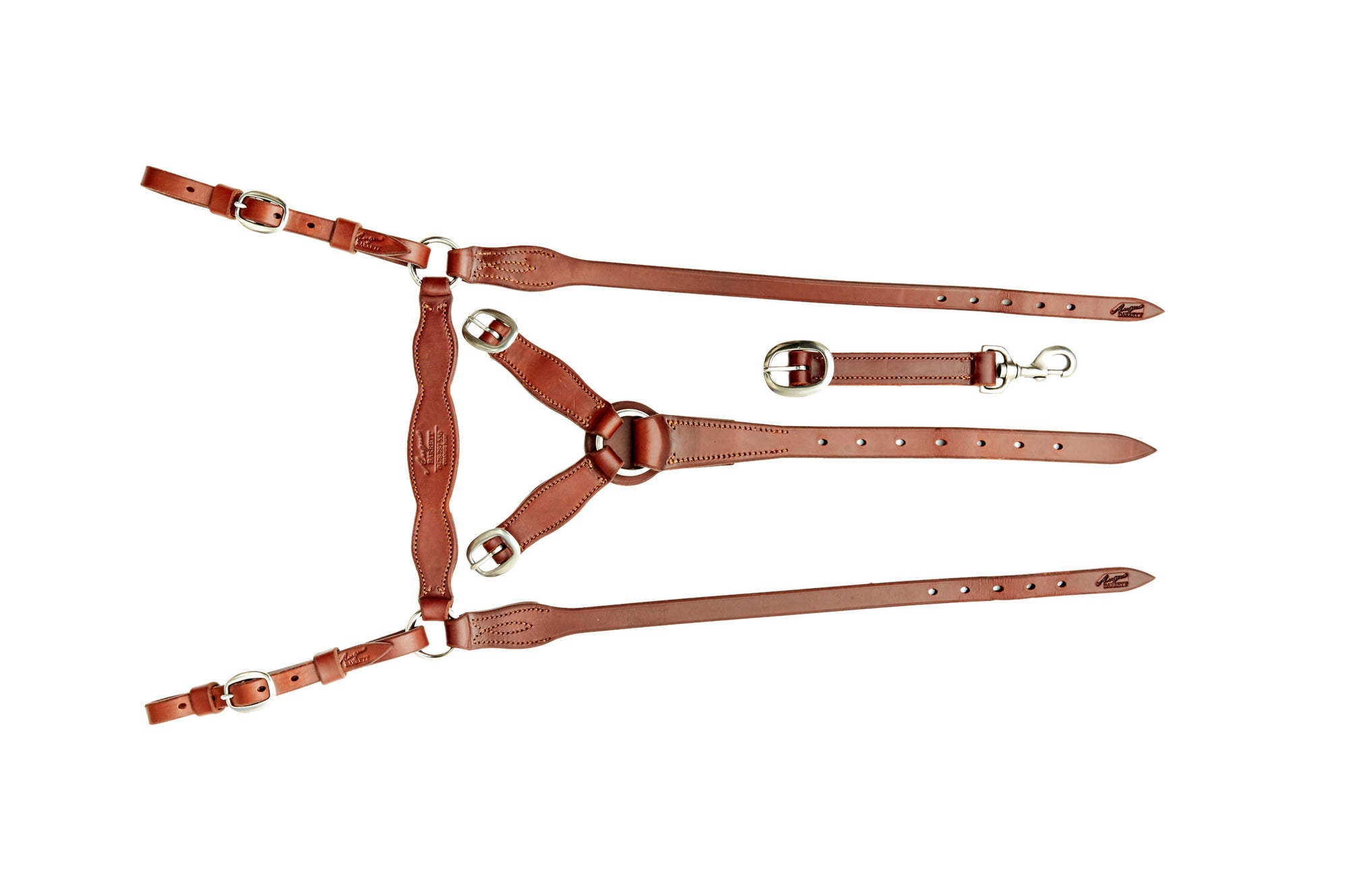Angus Barrett Saddlery Station Breastplate - Natural with stainless steel hardware
