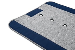 Pure Wool Saddle Pads Grey Felt with Navy Blue Trim