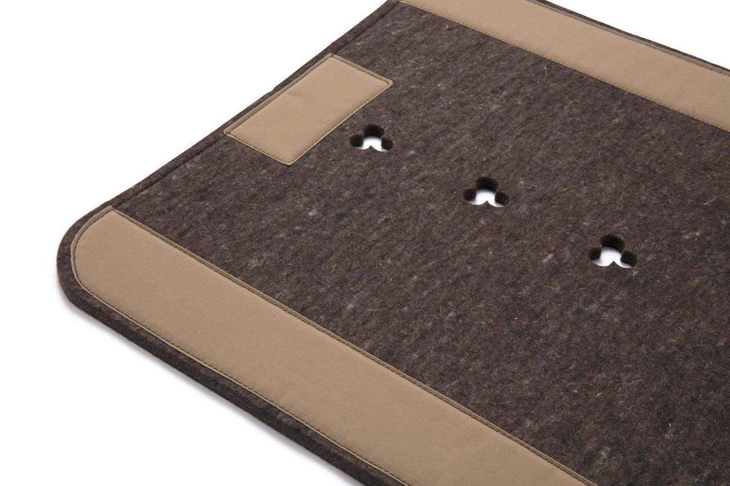 Pure Wool Classic Standard Saddle Pad Brown Felt Light Brown Trim