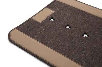 Pure Wool Classic Standard Saddle Pad Brown Felt Light Brown Trim
