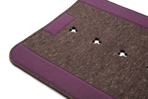 Pure Wool Classic Standard Saddle Pad Brown Felt Purple Trim