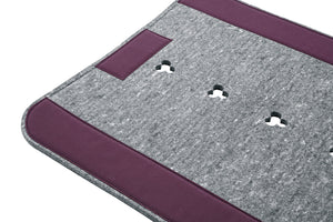 Pure Wool Classic Standard Saddle Pad Grey Felt with Purple Trim