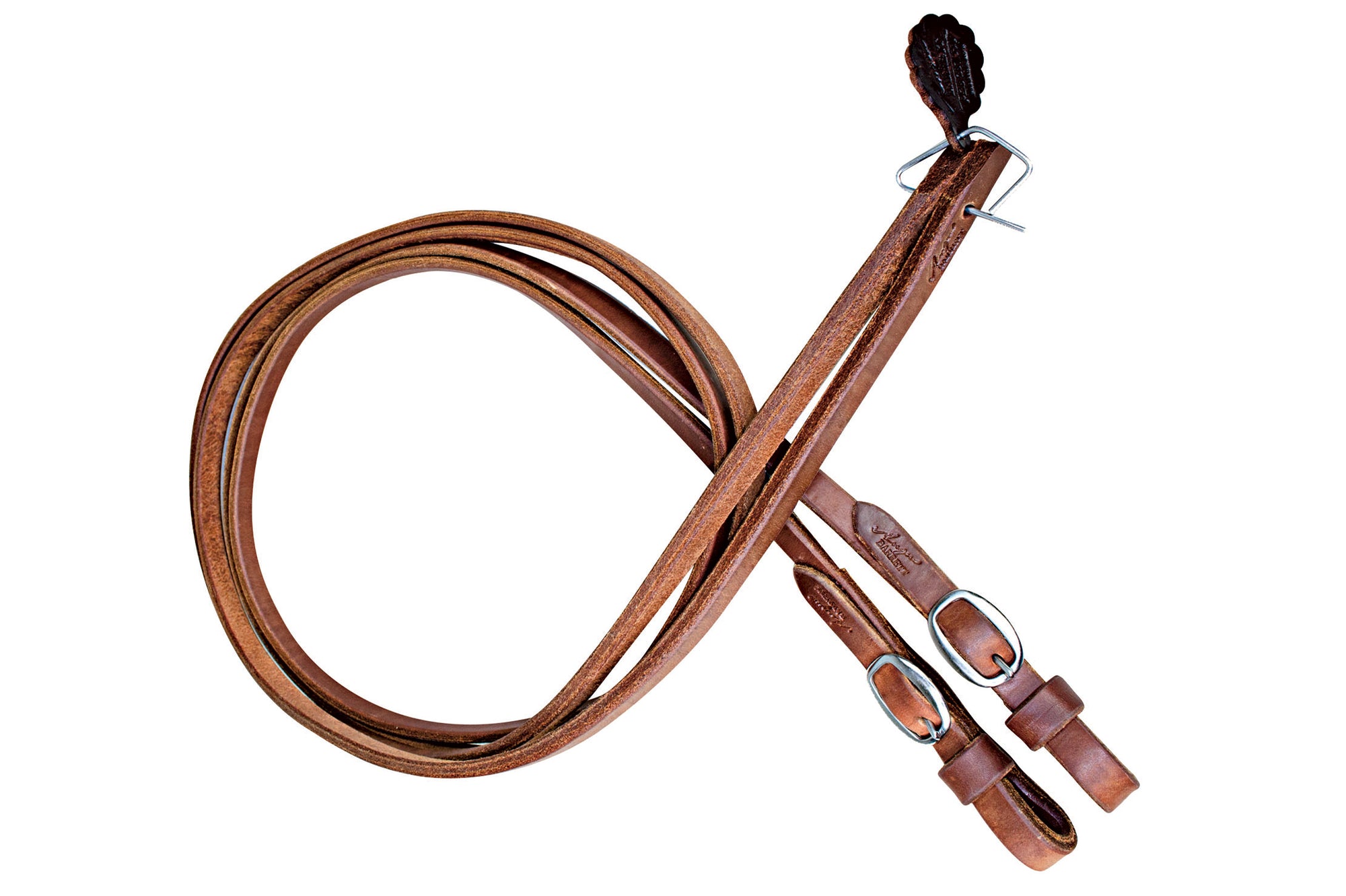 Leather Station Reins with Stainless Steel Hardware | Angus Barrett Saddlery