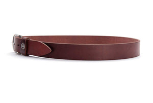 Brunett Leather Belt (Dark Natural) with Stainless Steel Buckle 
